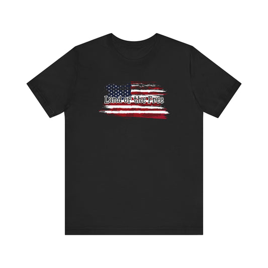 Land of The Free Flag Short Sleeve Tee