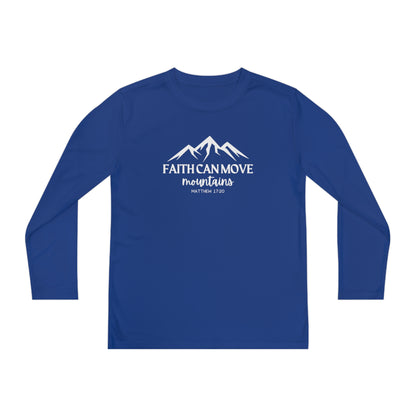 Faith Can Move Mountains Youth Long Sleeve Tee