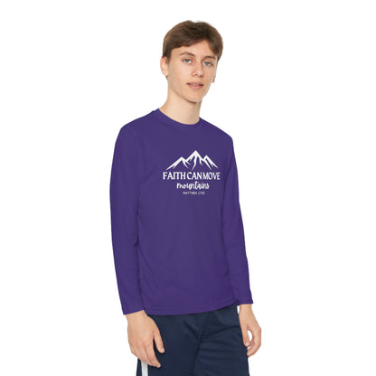 Faith Can Move Mountains Youth Long Sleeve Tee