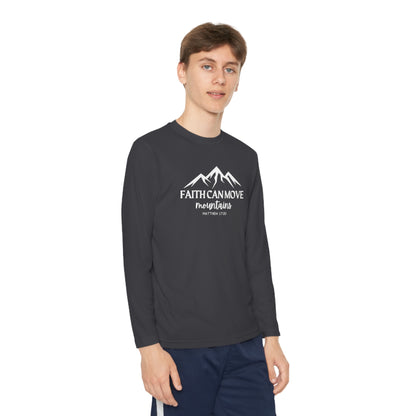 Faith Can Move Mountains Youth Long Sleeve Tee