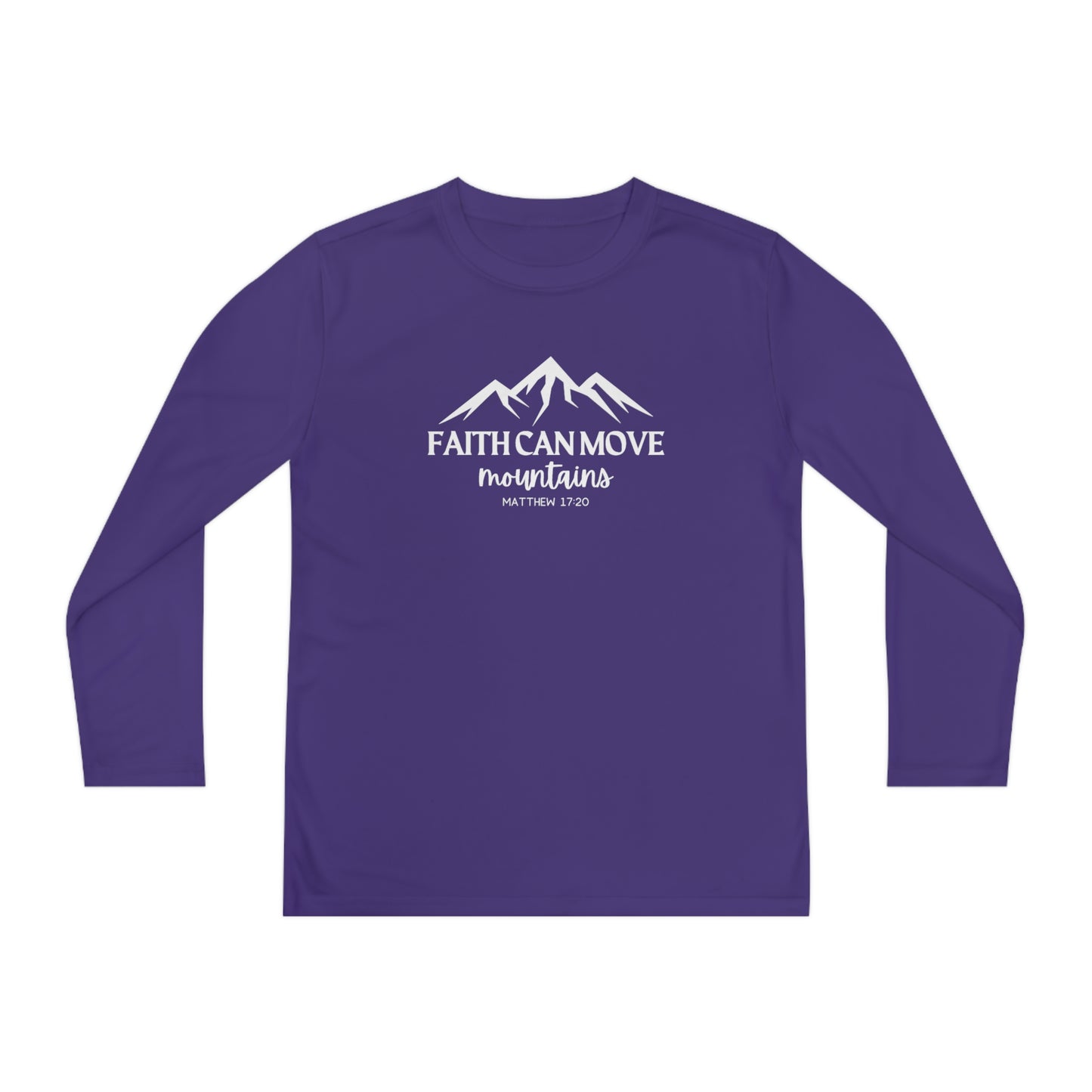 Faith Can Move Mountains Youth Long Sleeve Tee